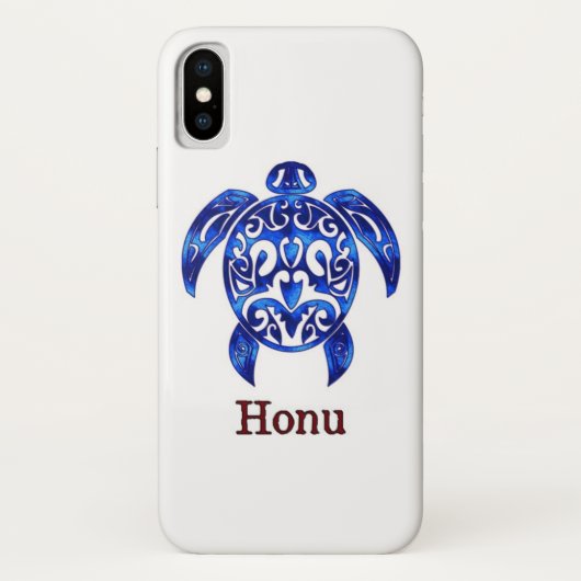 Ocean Blue Tribal Hawaiian Zee Turtle Case-Mate iPhone Case (Achterkant)