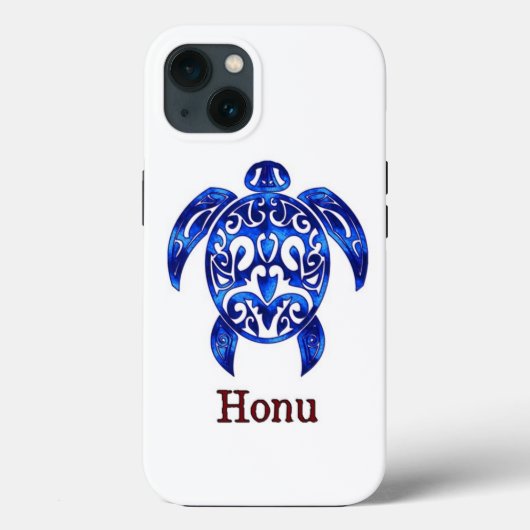 Ocean Blue Tribal Hawaiian Zee Turtle Case-Mate iPhone Case (Achterkant)