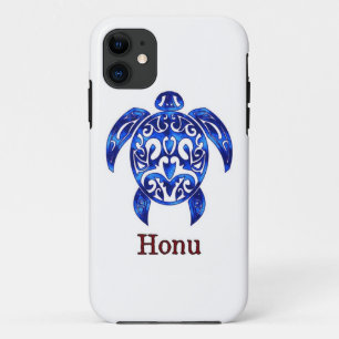 Ocean Blue Tribal Hawaiian Zee Turtle Hoesje-Mate Case-Mate iPhone Case