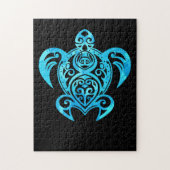 Ocean Blue Tribal Hawaiian Zee Turtle Legpuzzel (Verticaal)