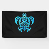 Ocean Blue Tribal Hawaiian Zee Turtle Spandoek (Horizontaal)