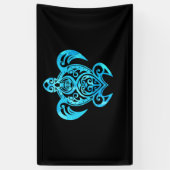 Ocean Blue Tribal Hawaiian Zee Turtle Spandoek (Verticaal)