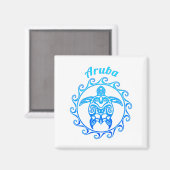 Ocean Blue Tribal Magneet (Voorkant / Achterkant)