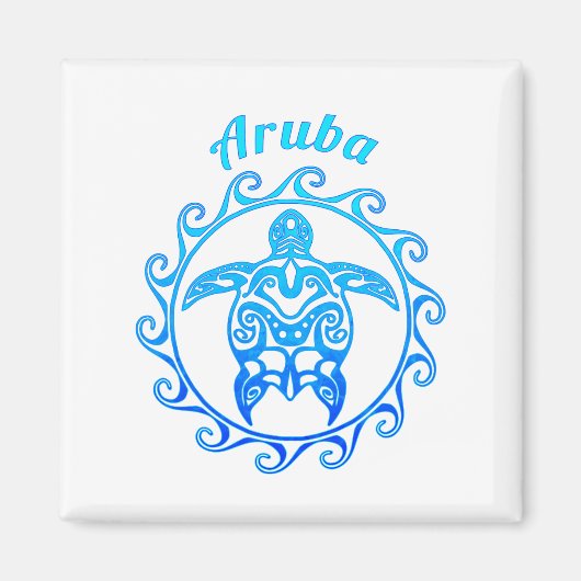 Ocean Blue Tribal Magneet (Voorkant)