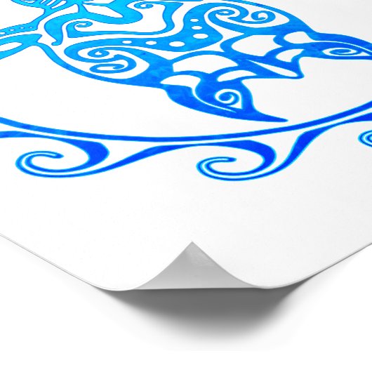 Ocean Blue Tribal Poster (Hoek)