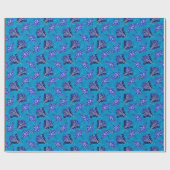 Ocean Blue Tribal Stingrays Cadeaupapier (Vlak)