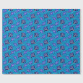 Ocean Blue Tribal Stingrays Cadeaupapier (Vlak)