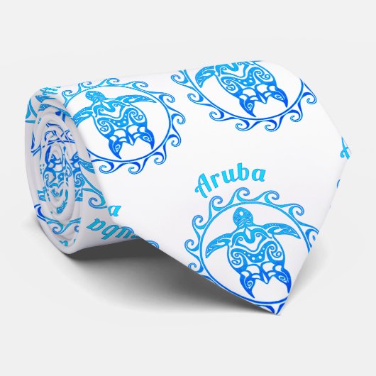 Ocean Blue Tribal Stropdas (Opgerold)