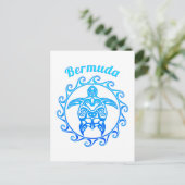 Ocean Blue Tribal Turmuda Briefkaart (Staand voorkant)
