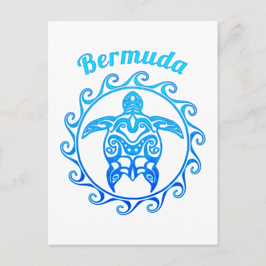 Ocean Blue Tribal Turmuda Briefkaart (Voorkant)