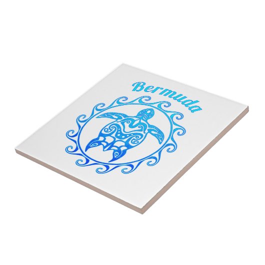 Ocean Blue Tribal Turmuda Tegeltje (Zijkant)