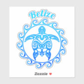 Ocean Blue Tribal Turtle Belize Sticker (Vel)