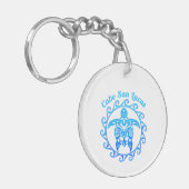 Ocean Blue Tribal Turtle Cabo San Lucas Sleutelhanger (Voorkant Links)