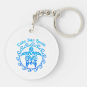 Ocean Blue Tribal Turtle Cabo San Lucas Sleutelhanger (Achterkant)