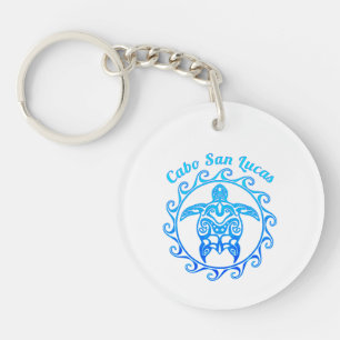Ocean Blue Tribal Turtle Cabo San Lucas Sleutelhanger