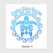 Ocean Blue Tribal Turtle Cabo San Lucas Sticker (Vel)