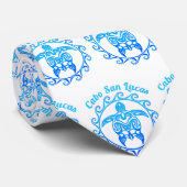 Ocean Blue Tribal Turtle Cabo San Lucas Stropdas (Opgerold)