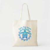 Ocean Blue Tribal Turtle Cabo San Lucas Tote Bag (Voorkant)