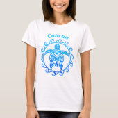 Ocean Blue Tribal Turtle Cancun T-shirt (Voorkant)