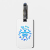 Ocean Blue Tribal Turtle Key West Bagagelabel (Achterkant verticaal)