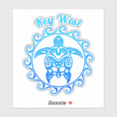 Ocean Blue Tribal Turtle Key West Sticker (Vel)