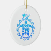 Ocean Blue Tribal Turtle Maui Keramisch Ornament (Rechts)