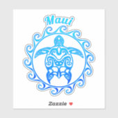 Ocean Blue Tribal Turtle Maui Sticker (Vel)