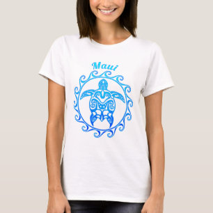 Ocean Blue Tribal Turtle Maui T-shirt