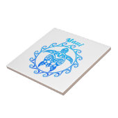 Ocean Blue Tribal Turtle Maui Tegeltje (Zijkant)