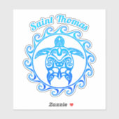 Ocean Blue Tribal Turtle Saint Thomas Sticker (Vel)