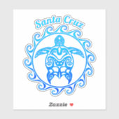 Ocean Blue Tribal Turtle Santa Cruz Sticker (Vel)