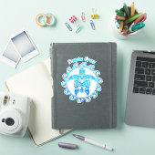 Ocean Blue Tribal Turtle Santa Cruz Sticker (iPad Cover)