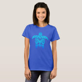 Ocean Blue Tribal Turtle T-shirt (Voorkant volledig)