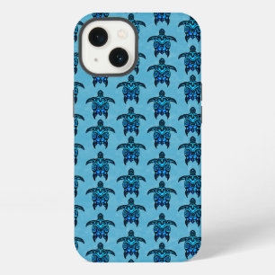 Ocean Blue Tribal Turtles iPhone 13 Hoesje