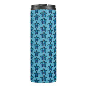 Ocean Blue Tribal Turtles Thermosbeker (Achterkant)