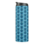 Ocean Blue Tribal Turtles Thermosbeker (Geroteerd rechts)