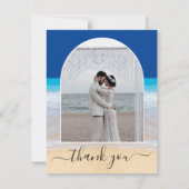 Ocean Blue Tropical Beach foto Arch Bedankkaart (Voorkant)