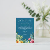 Ocean Blue Tropical Flowers Wedding Bedankt Plaatskaartje (Staand voorkant)