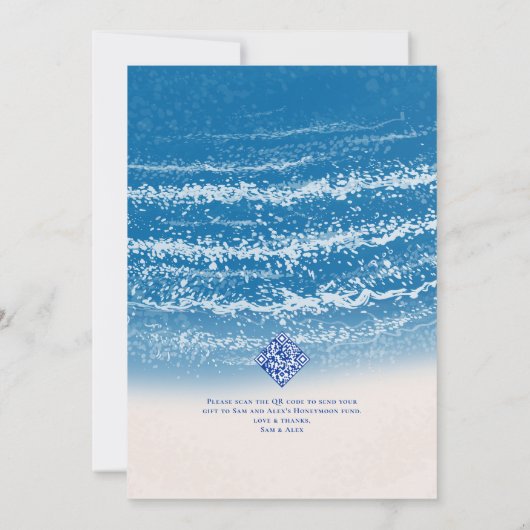 Ocean Blue Tropical Honeymoon Couples Douche Kaart (Achterkant)