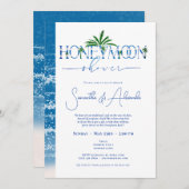 Ocean Blue Tropical Honeymoon Couples Douche Kaart (Voorkant / Achterkant)
