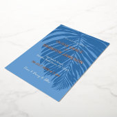 Ocean Blue tropische palmblad bruiloft Folie Uitnodiging (Gedraaid)