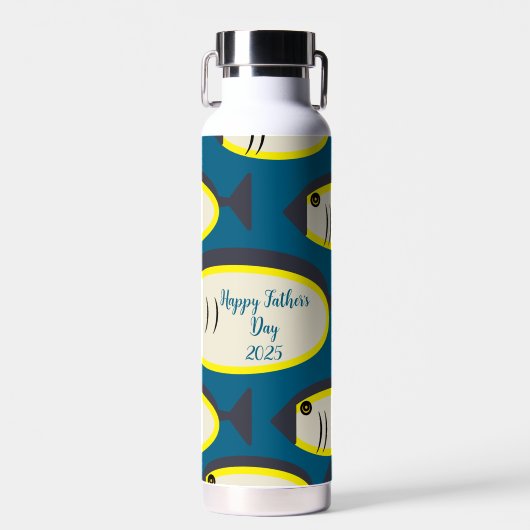 Ocean Blue Tuna Fish Marine Animal Vaderdag Waterfles (Voorkant)