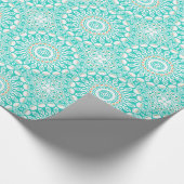 Ocean Blue Turquoise Medallion Cadeaupapier (Hoek)