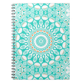 Ocean Blue Turquoise Medallion Notitieboek
