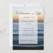 Ocean Blue Viering van het leven Memorial uitnodig Kaart (Voorkant)