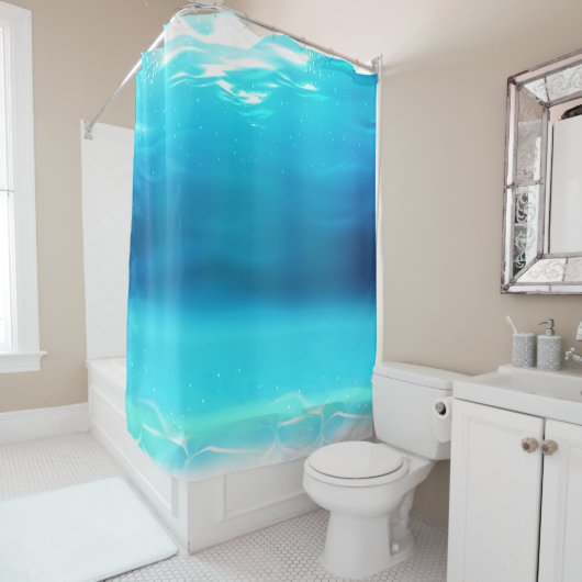 Ocean Blue Water Shower Curtain Douchegordijn (In situ)