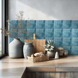 Ocean Blue Watercolor Modern Coastal Kitchen Tegeltje