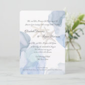 Ocean Blue Waterverf Beach Wedding Kaart (Staand voorkant)
