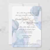 Ocean Blue Waterverf Beach Wedding Kaart (Voorkant)