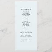 Ocean blue waterverf bestemming bruiloft programmakaart (Achterkant)